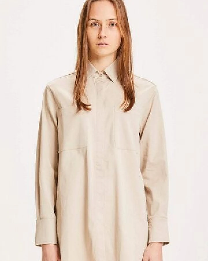 KnowledgeCotton Apparel Damen Workerbluse "JUNIPER" aus Tencel, Farbe Feather Gray