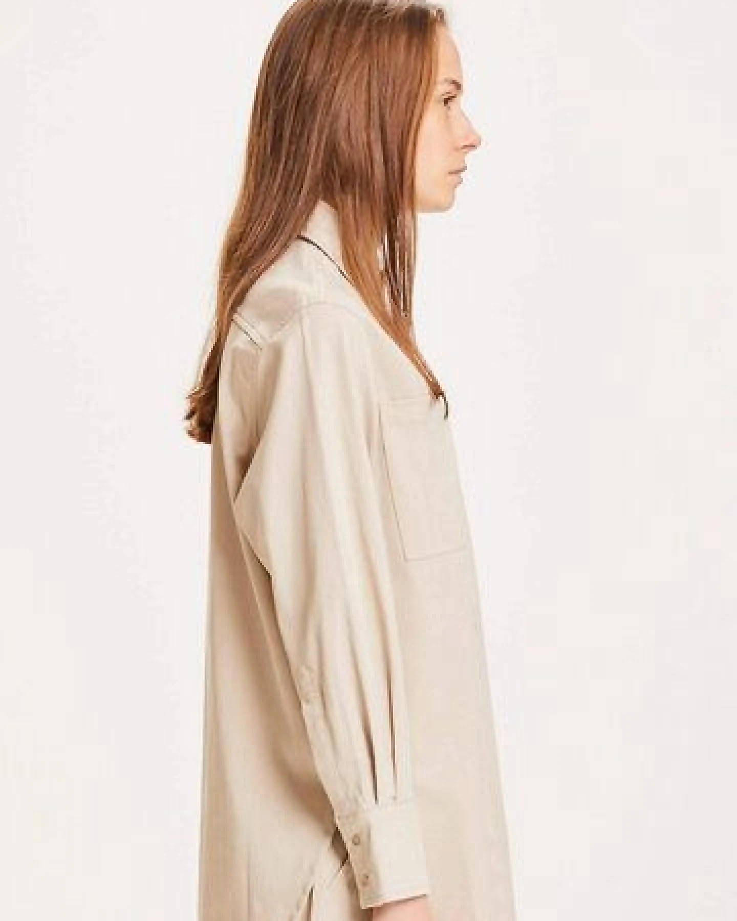 KnowledgeCotton Apparel Damen Workerbluse "JUNIPER" aus Tencel, Farbe Feather Gray – Ansicht 2