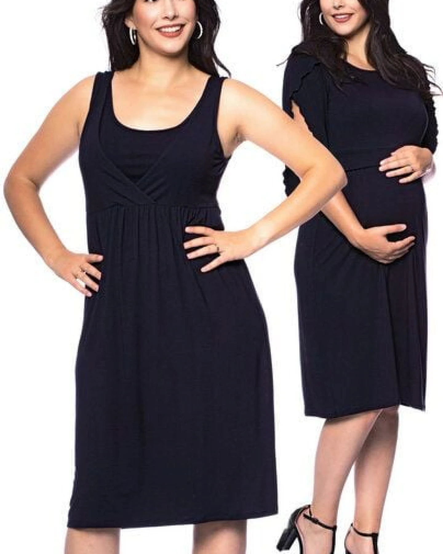 Milchshake 2 tlg. VARIO-SET (LUNA & ESTHA) Umstands-& Stillkleid Uni aus TENCEL Modal – Ansicht 4