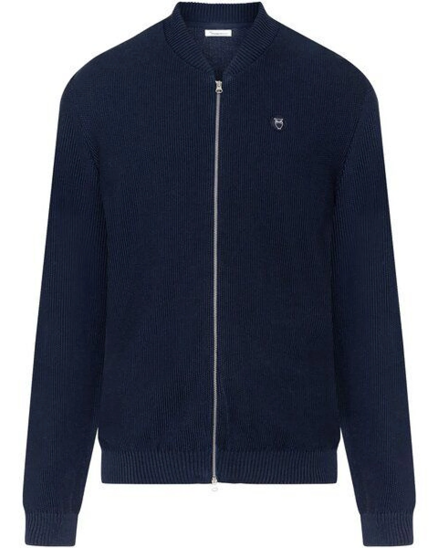 KnowledgeCotton Apparel Herren Cardigan "FIELD Pique Badge Knit" aus Biobaumwolle mit Reißverschluß – Ansicht 4