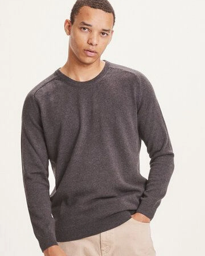 KnowledgeCotton Apparel Pullover - FIELD O-Neck Long Stable Knit - aus Pima-Biobaumwolle