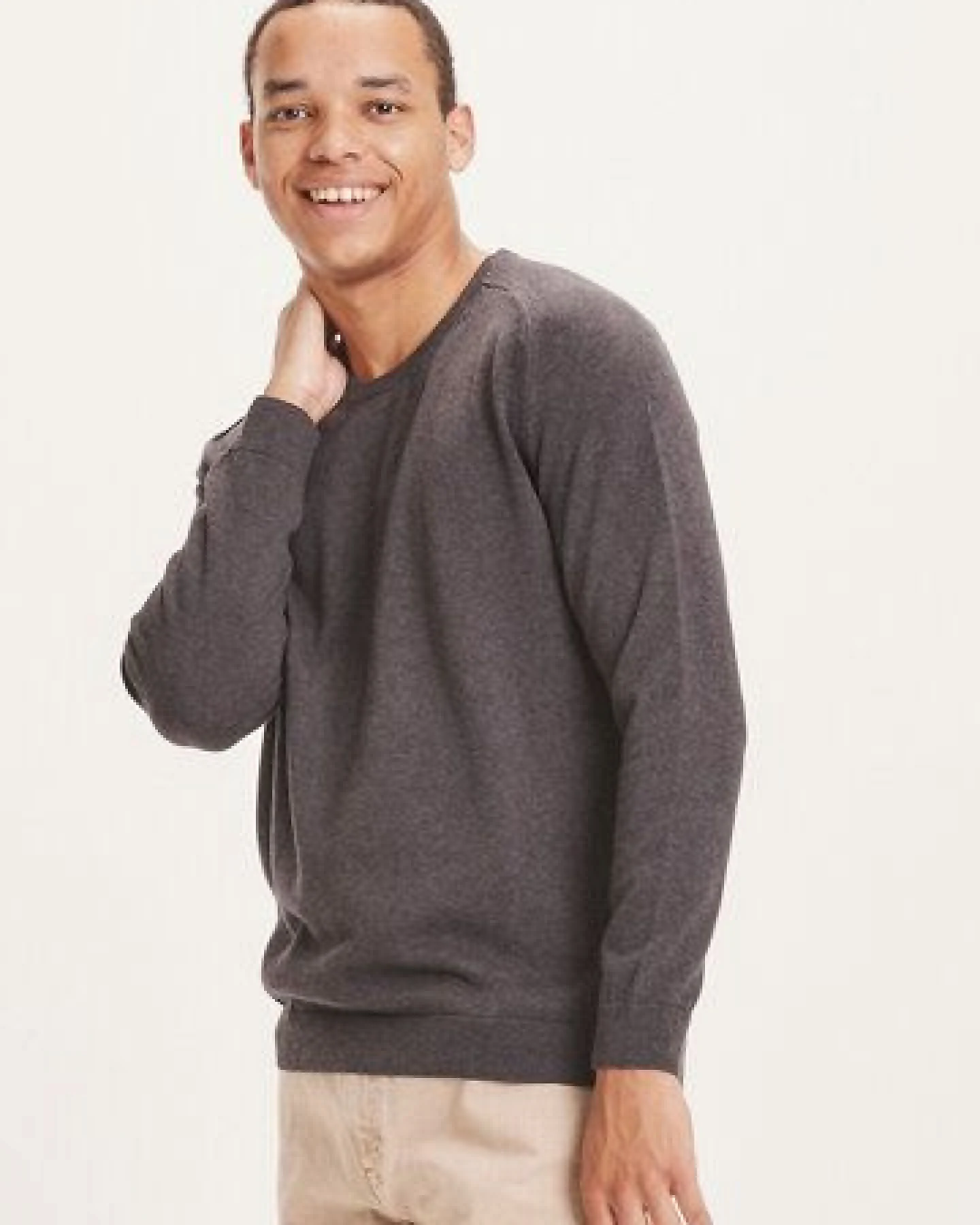 KnowledgeCotton Apparel Pullover - FIELD O-Neck Long Stable Knit - aus Pima-Biobaumwolle – Ansicht 2