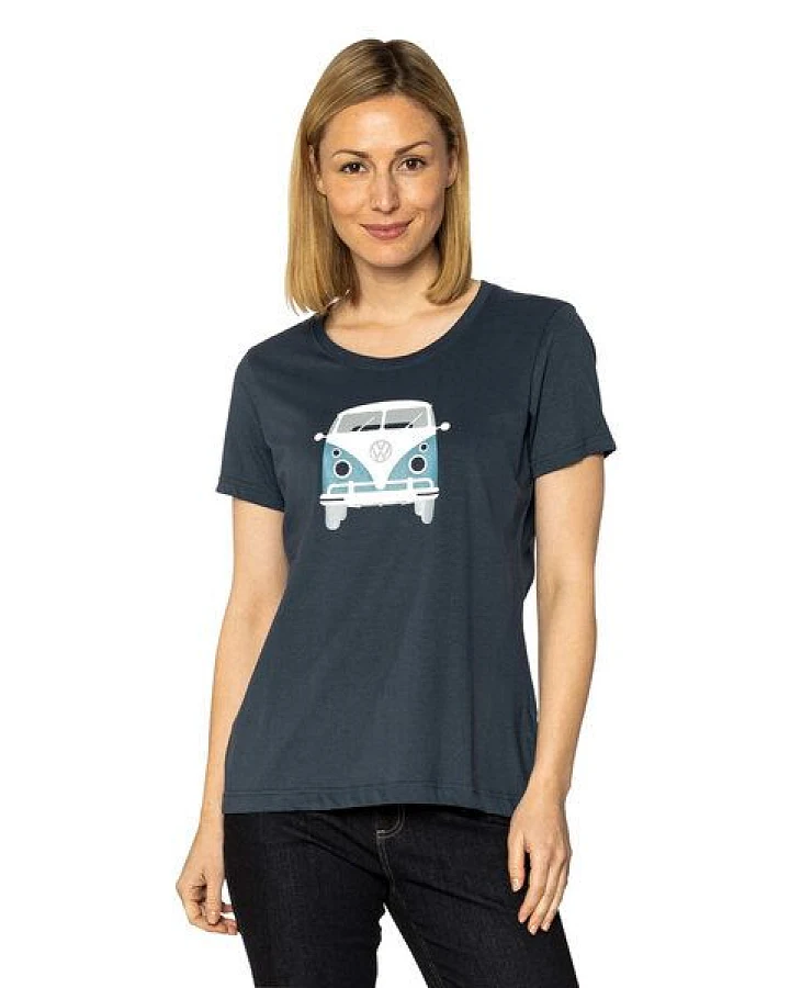 Elkline Damen T-Shirt Kult mit VW T1 Bulliprint auf Brust und Rücken
