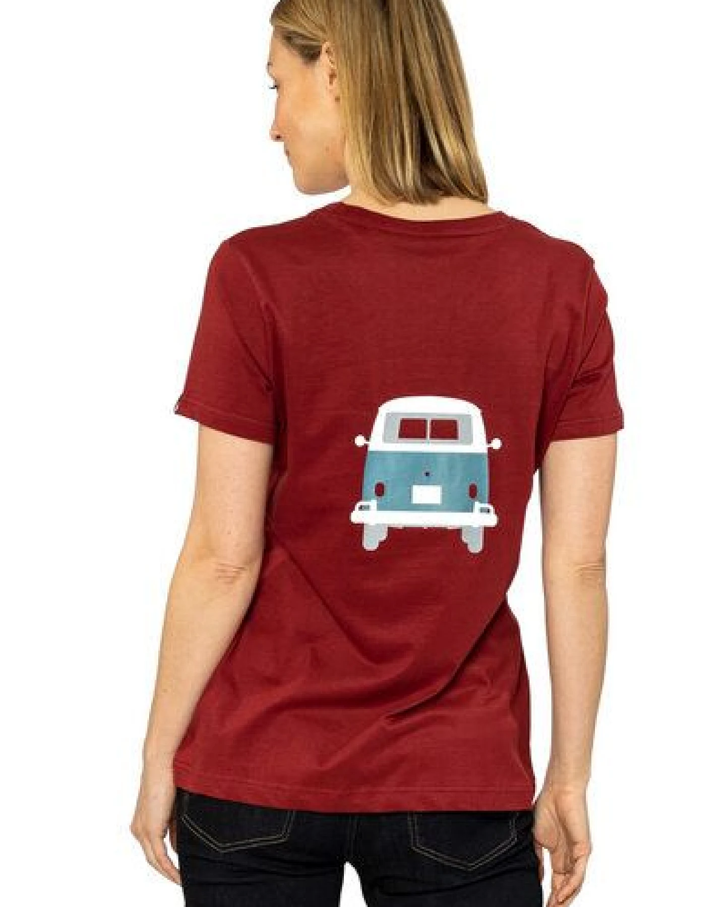 Elkline Damen T-Shirt Kult mit VW T1 Bulliprint auf Brust und Rücken – Ansicht 2