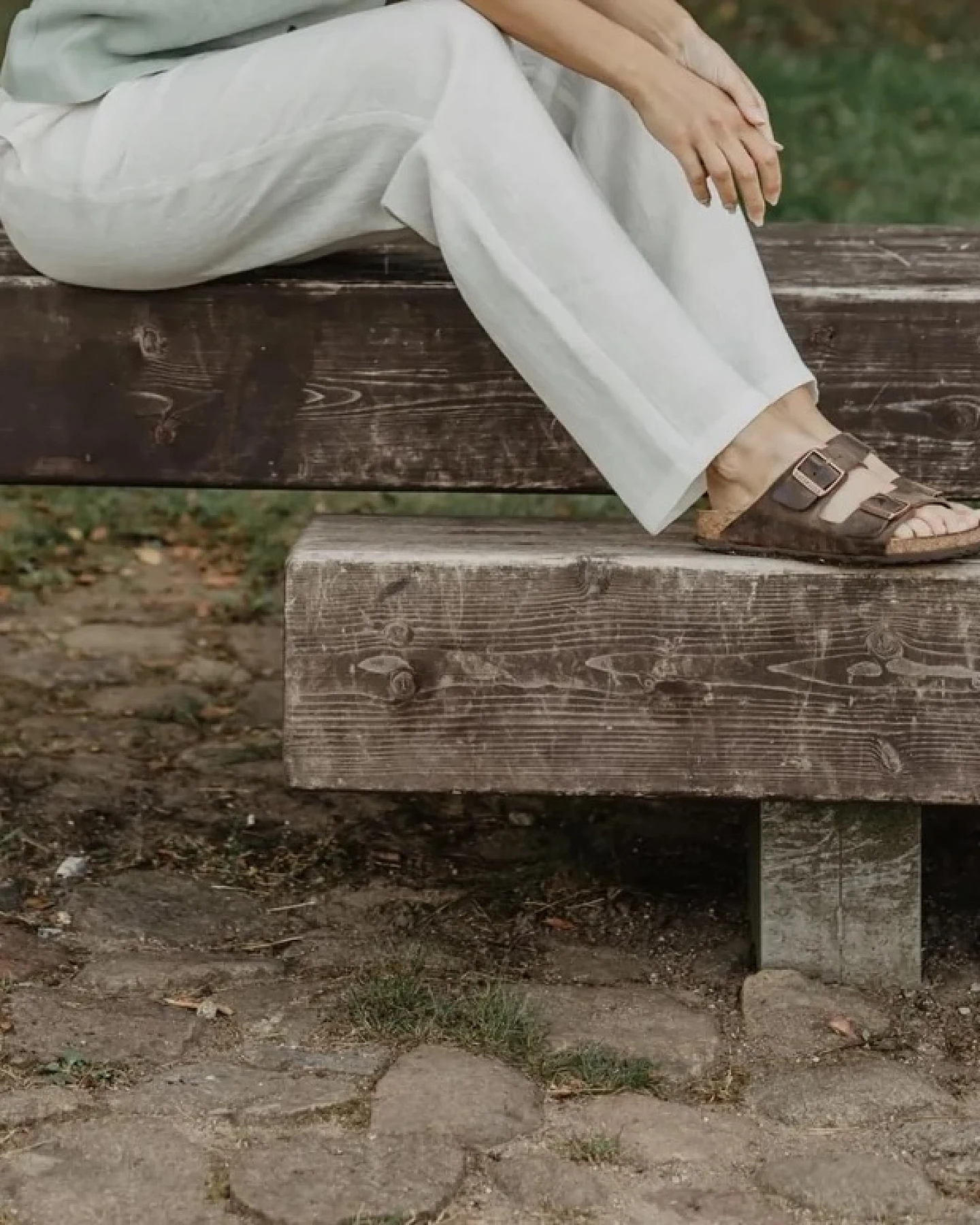 AmourLinen Damen vegan Hose Malmö Weiß – Ansicht 2