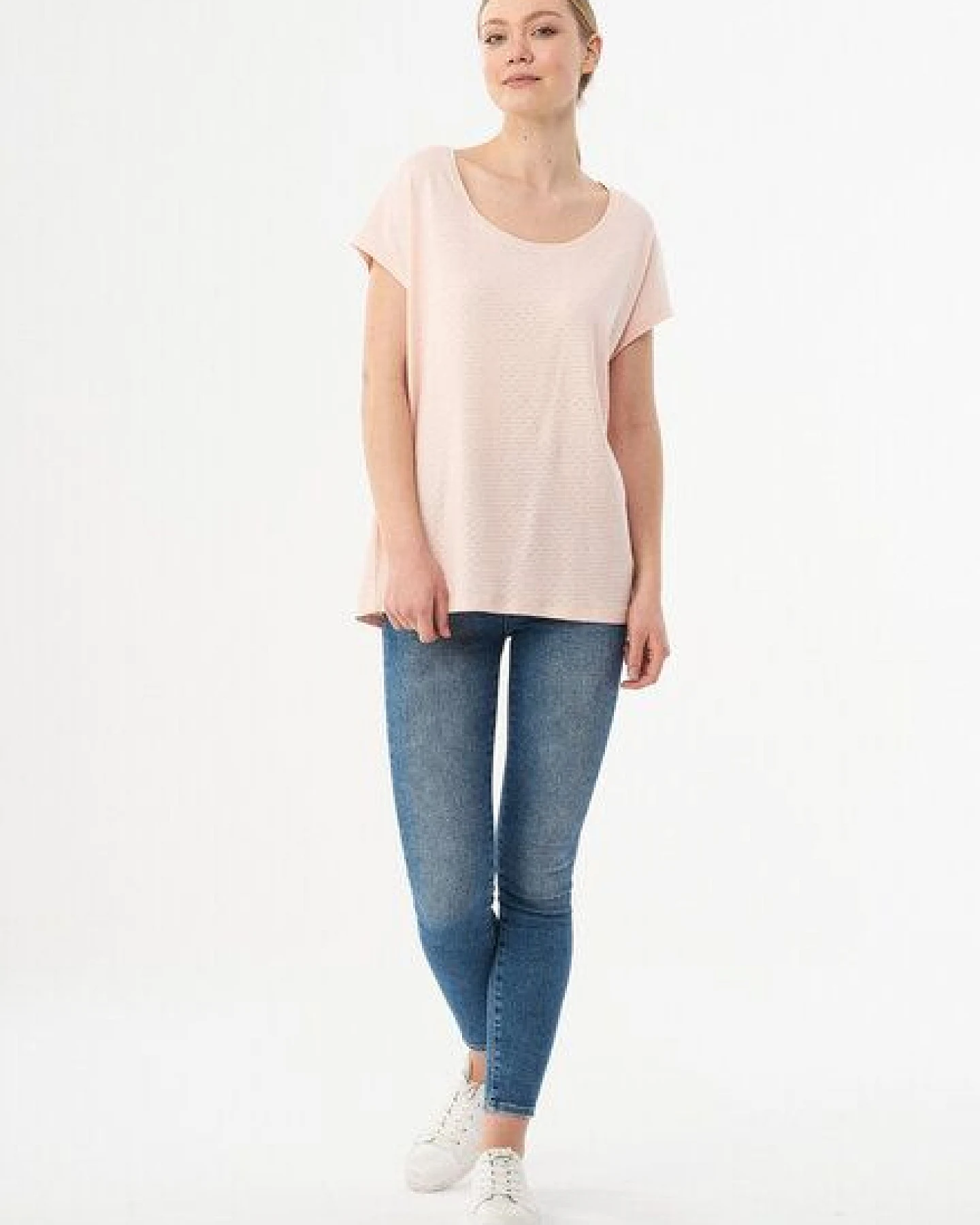 ORGANICATION T-Shirt aus Bio-Baumwolle mit Strukturmuster – Ansicht 2
