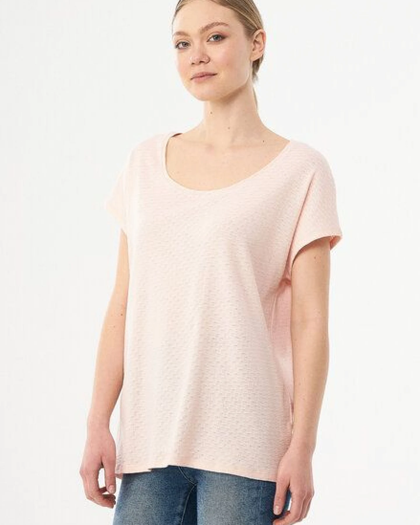 ORGANICATION T-Shirt aus Bio-Baumwolle mit Strukturmuster – Ansicht 3