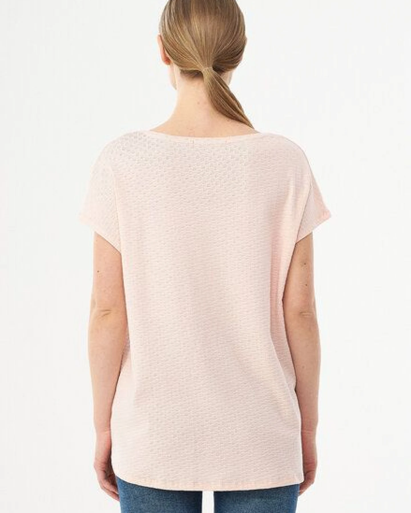 ORGANICATION T-Shirt aus Bio-Baumwolle mit Strukturmuster – Ansicht 4