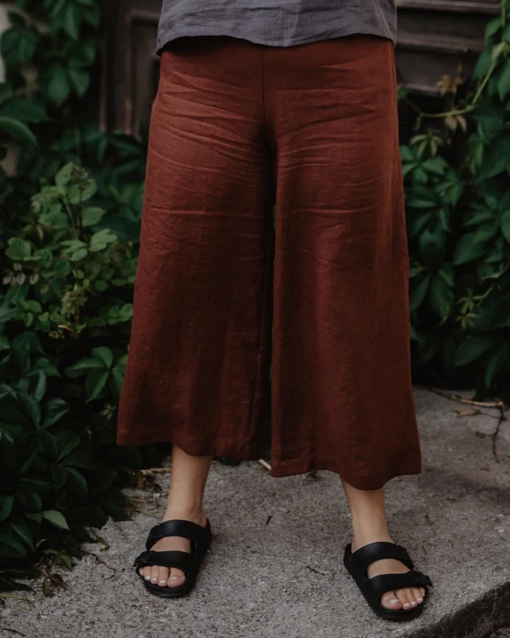 AmourLinen Damen vegan Hose Tokyo Terracotta