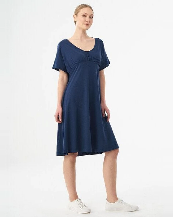 ORGANICATION Jerseykleid aus Bio-Baumwolle und Leinen