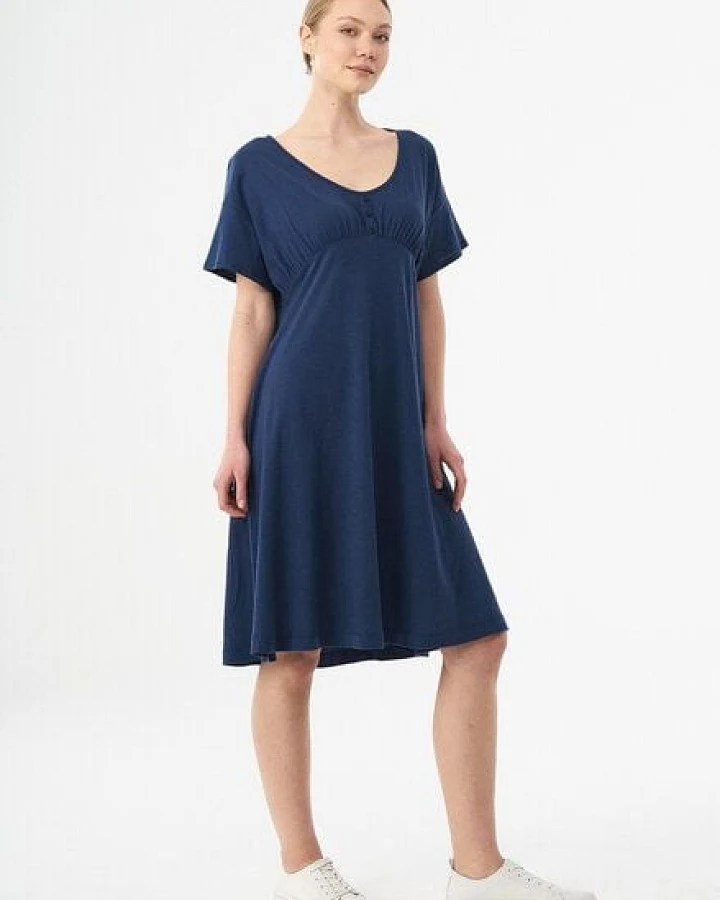 ORGANICATION Jerseykleid aus Bio-Baumwolle und Leinen