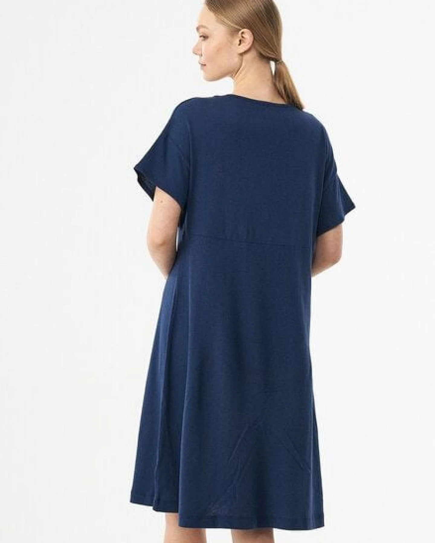 ORGANICATION Jerseykleid aus Bio-Baumwolle und Leinen – Ansicht 3