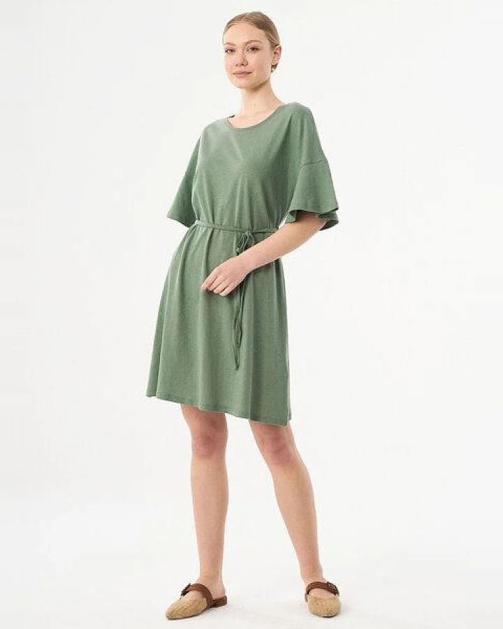 ORGANICATION Jerseykleid aus Bio-Baumwolle und Leinen