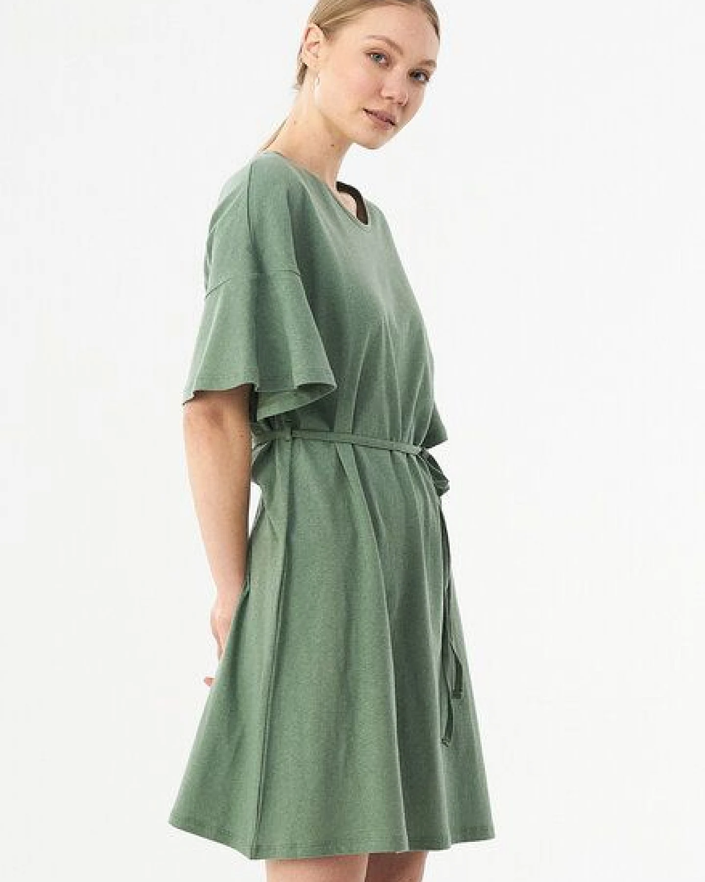 ORGANICATION Jerseykleid aus Bio-Baumwolle und Leinen – Ansicht 3