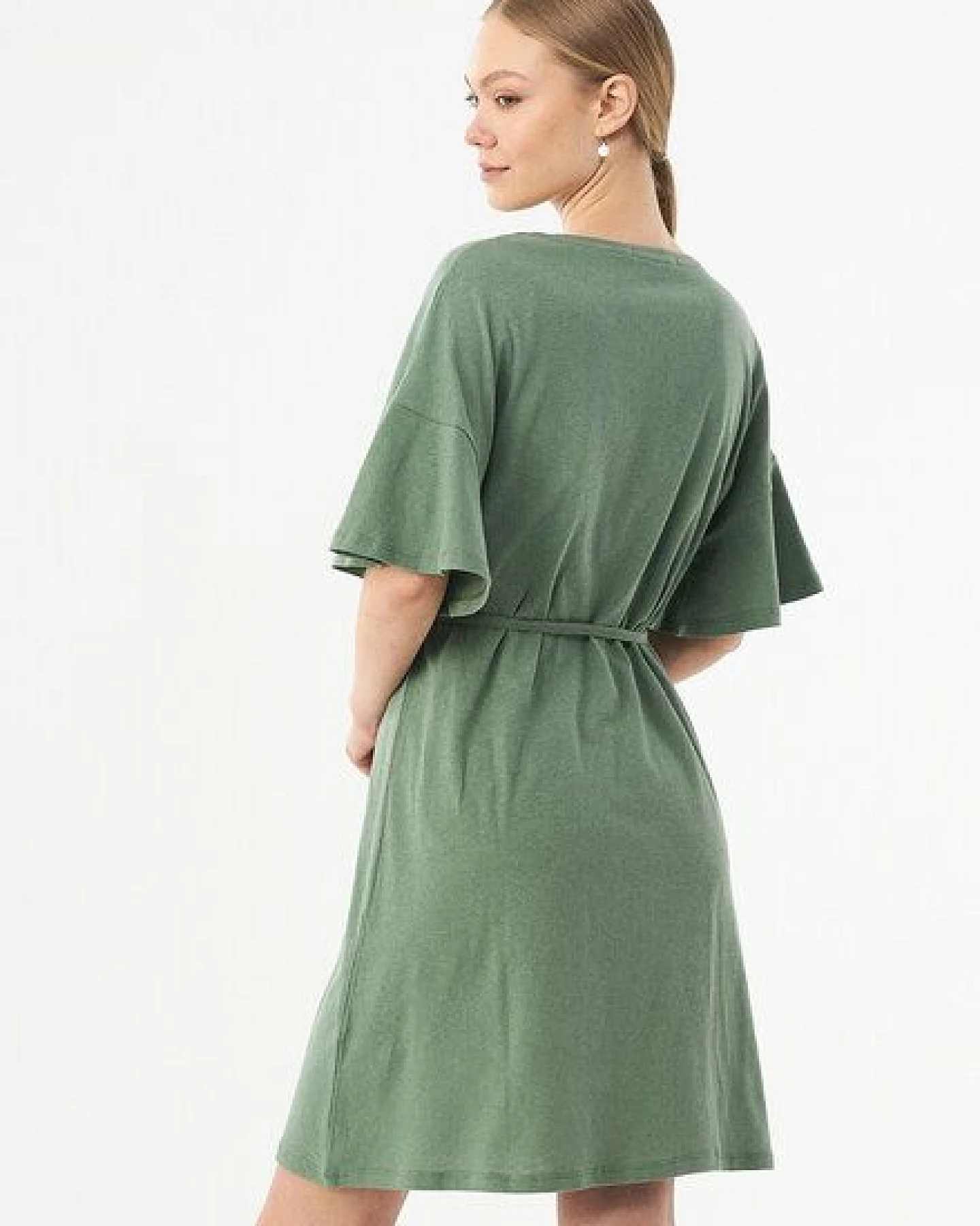ORGANICATION Jerseykleid aus Bio-Baumwolle und Leinen – Ansicht 4