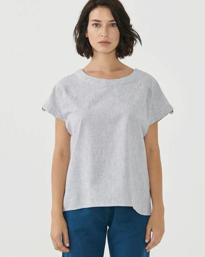 ORGANICATION Bluse aus Bio-Baumwolle und Leinen