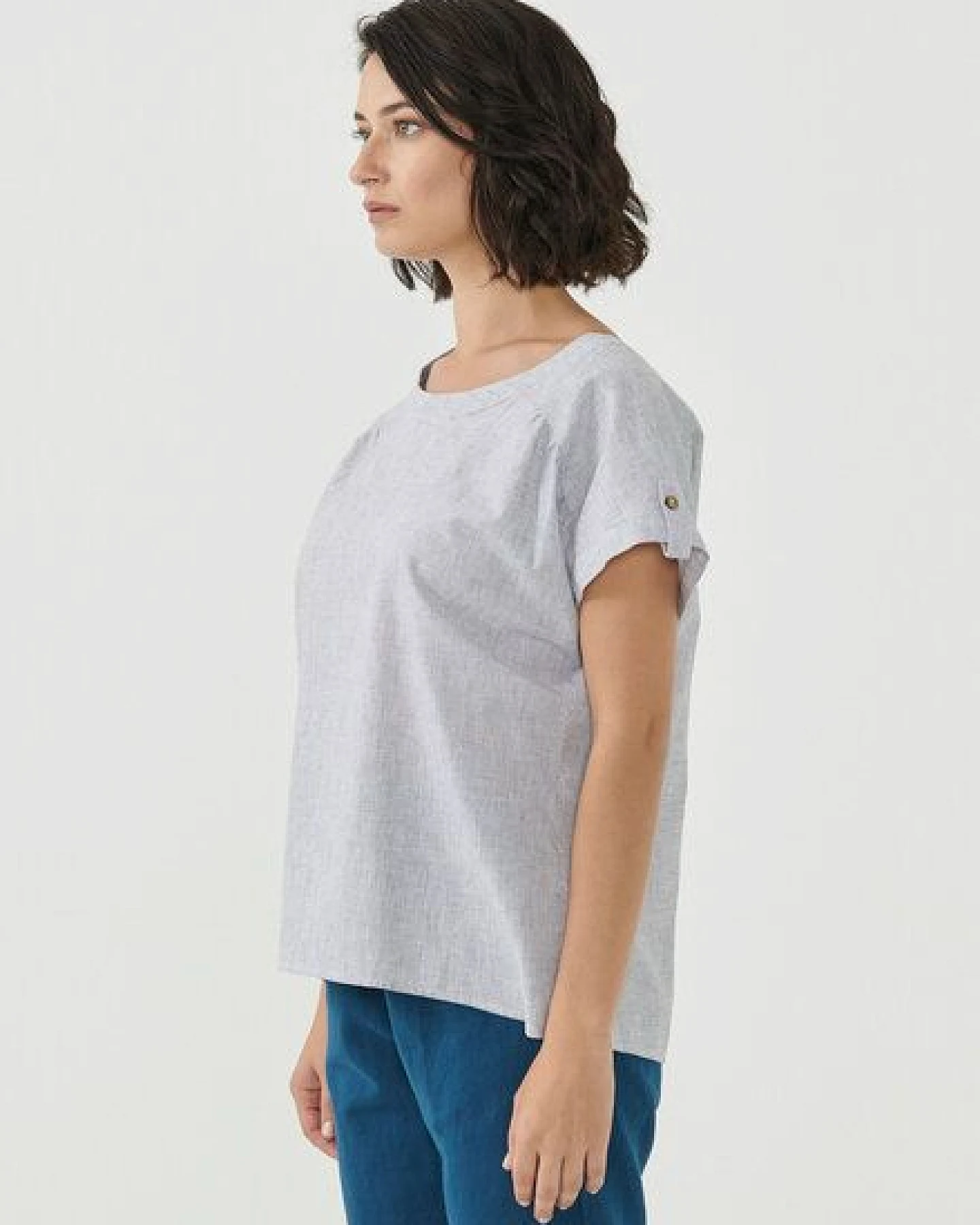 ORGANICATION Bluse aus Bio-Baumwolle und Leinen – Ansicht 3