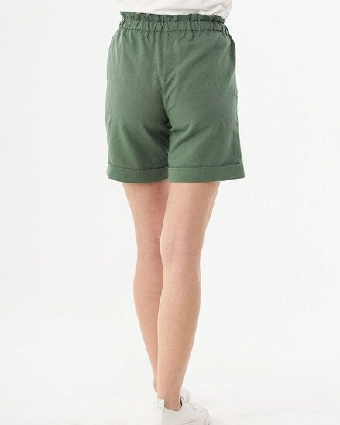ORGANICATION Paperbag-Shorts aus Leinengemisch – Ansicht 3