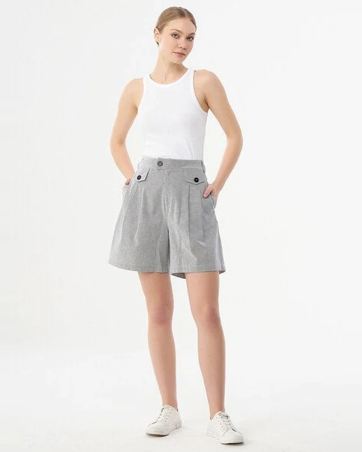 ORGANICATION Shorts aus Bio-Baumwolle mit Streifenmuster