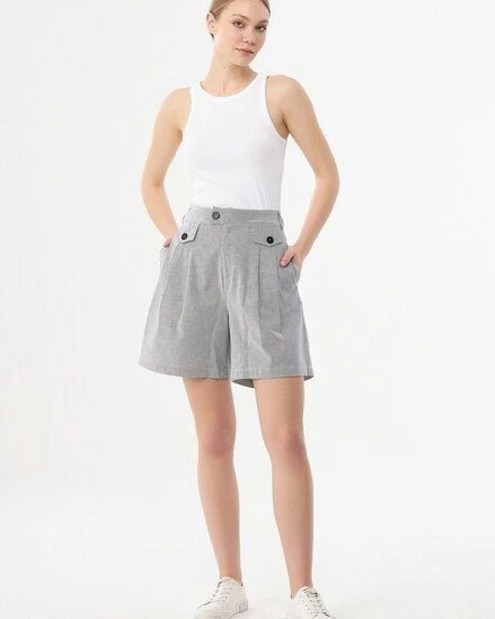 ORGANICATION Shorts aus Bio-Baumwolle mit Streifenmuster