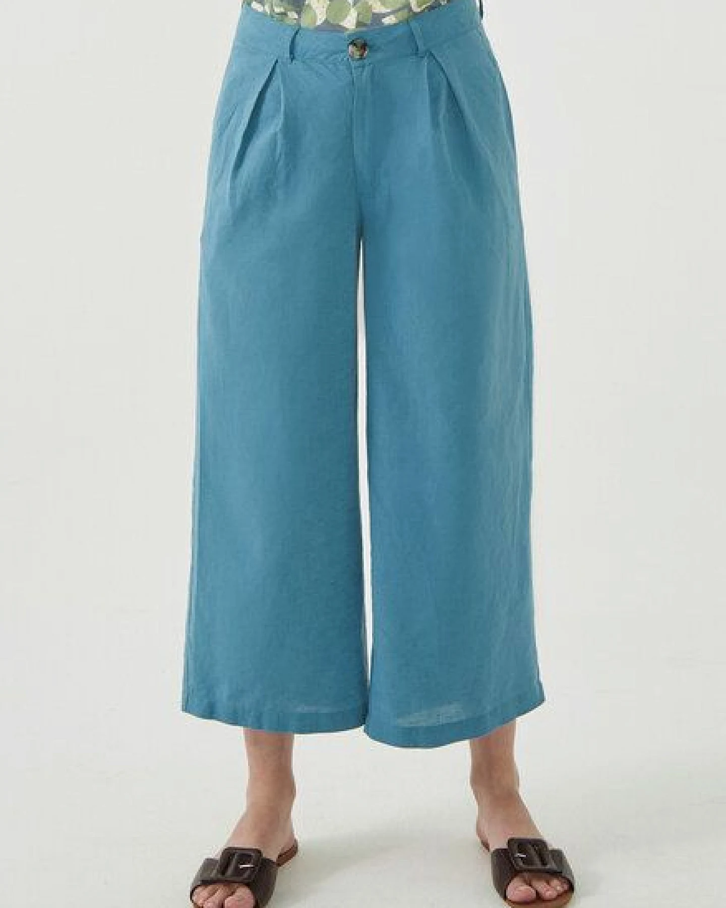 ORGANICATION Culotte Hose aus Leinengemisch – Ansicht 2