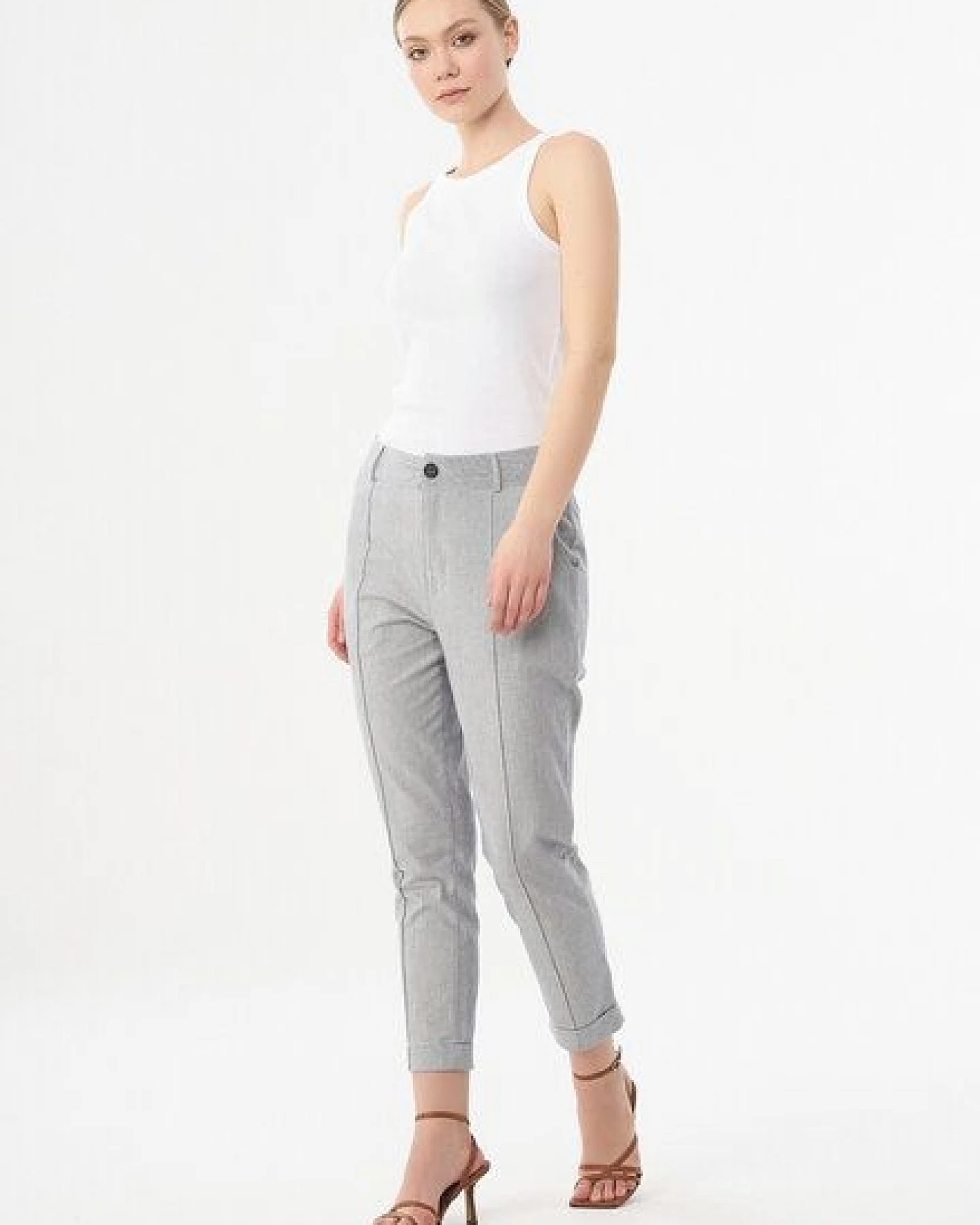 ORGANICATION Karottenhose aus Bio-Baumwolle mit Streifenmuster – Ansicht 2