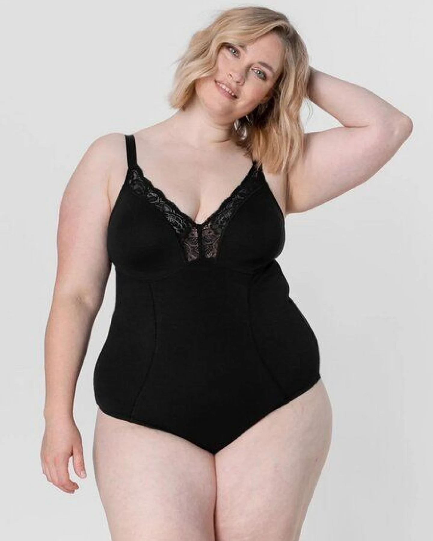 erlich textil Eleonora Body mit Spitze und Baumwolle, made in Europe – Ansicht 4