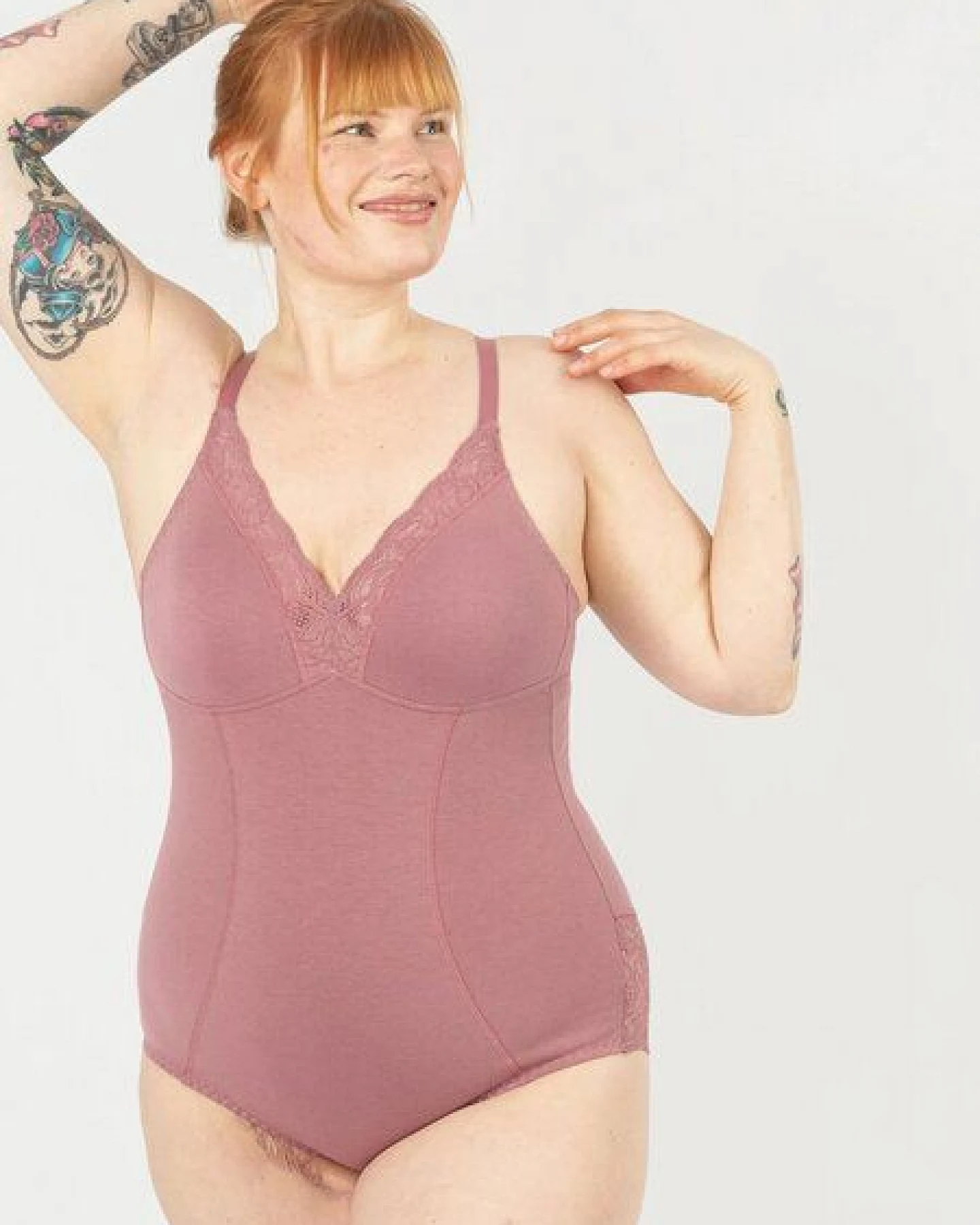 erlich textil Eleonora Body mit Spitze und Baumwolle, made in Europe – Ansicht 4
