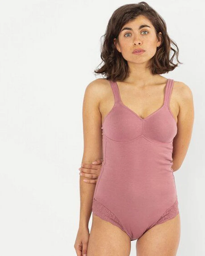 Produktseite: erlich textil Magdalena Body mit Spitze aus Bio-Baumwolle, made in Europe