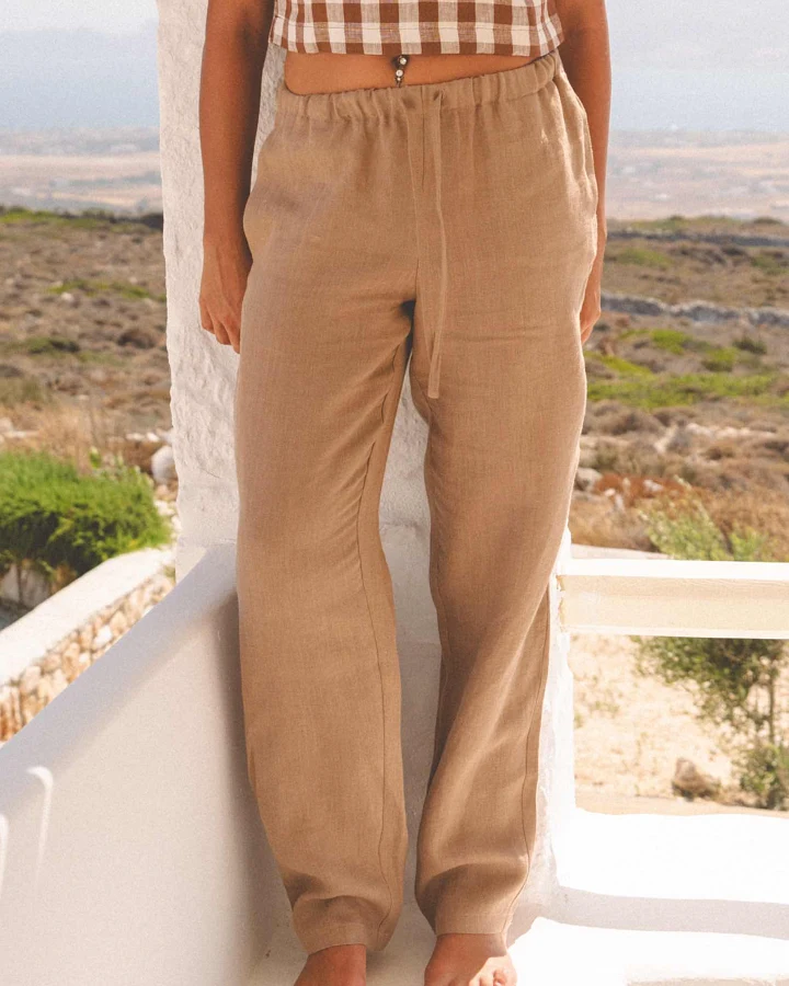 AmourLinen Damen vegan Hose Malmo Rosy Brown
