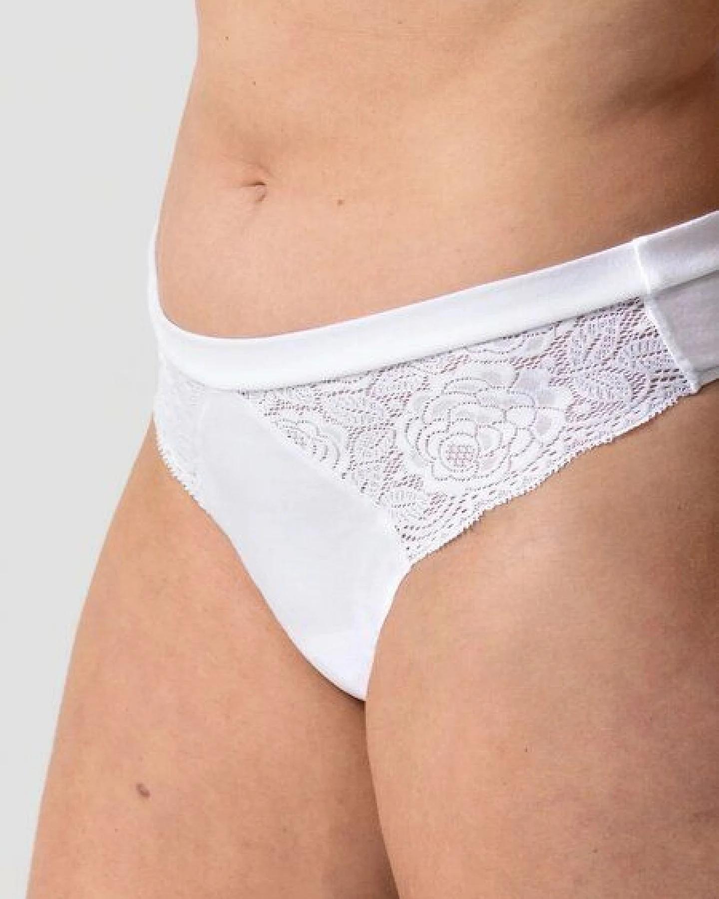 erlich textil Gertrud String mit Spitze und Baumwolle, made in Europe – Ansicht 2