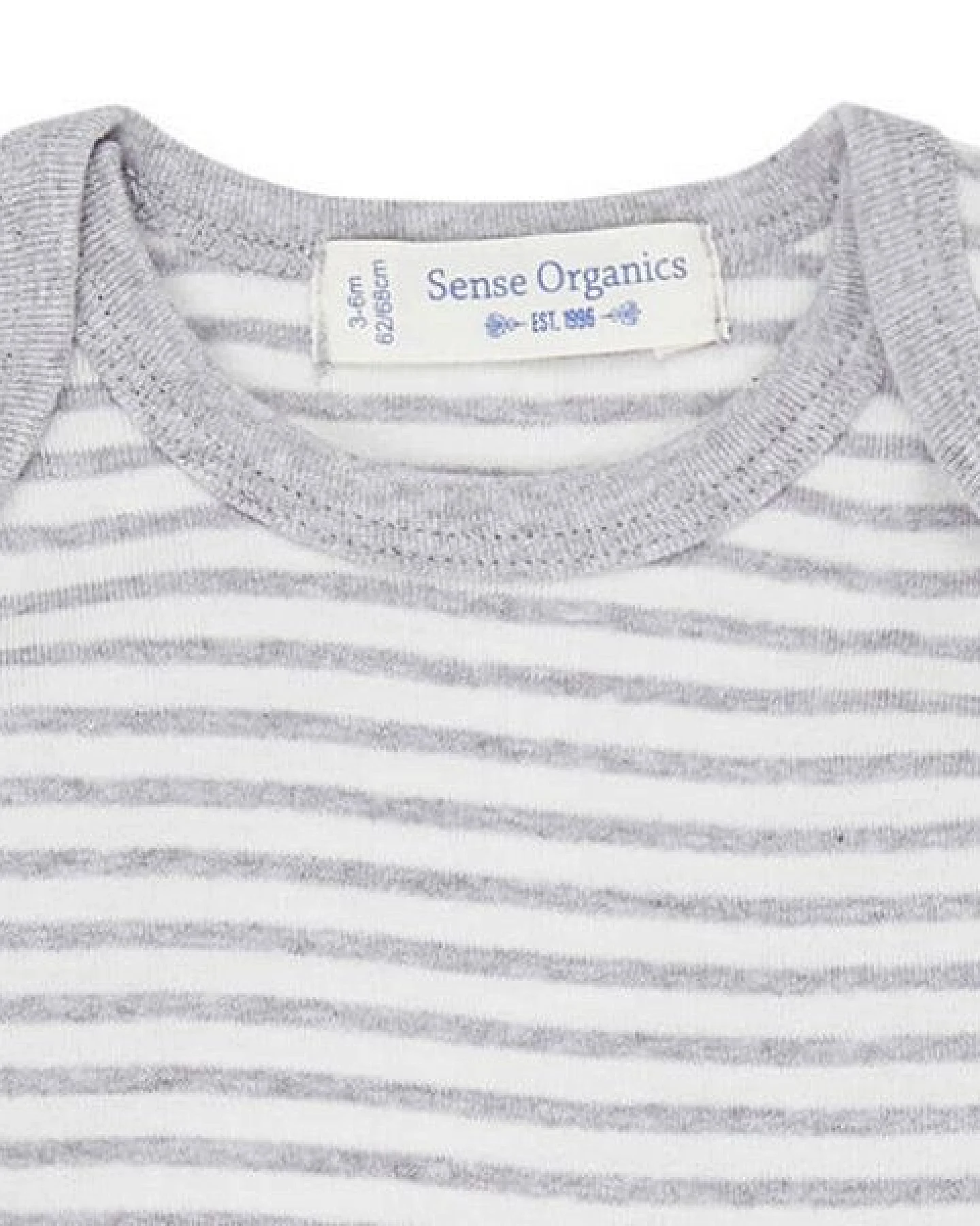 sense-organics Baby- Body Langarm *Yvon* grey- stripes I GOTS & Bio I Sense Organics – Ansicht 2
