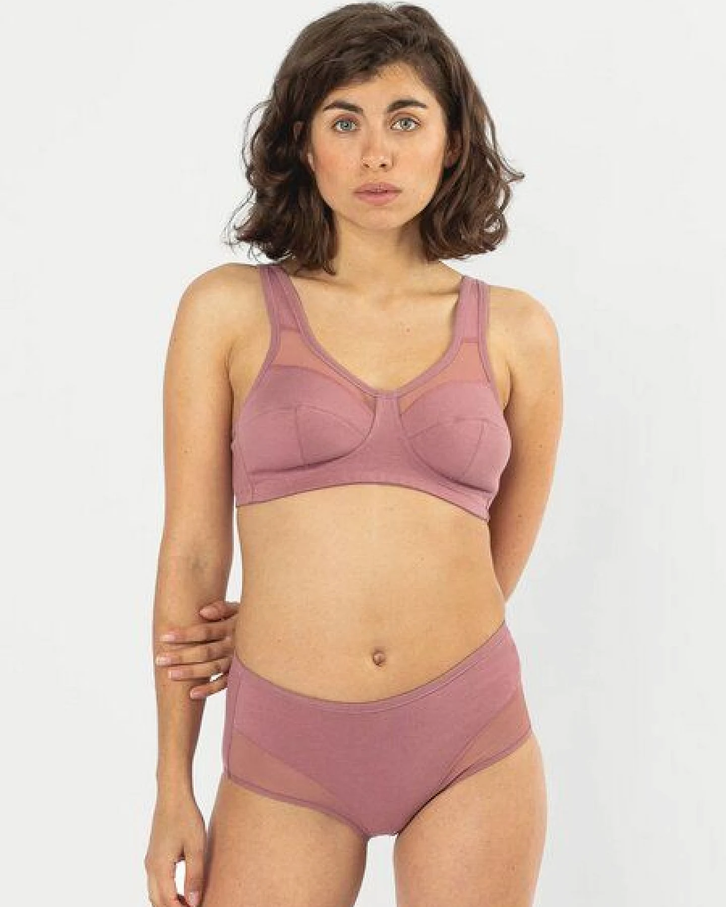 erlich textil Anni bügelloser Mesh BH mit Baumwolle, made in Europe – Ansicht 2