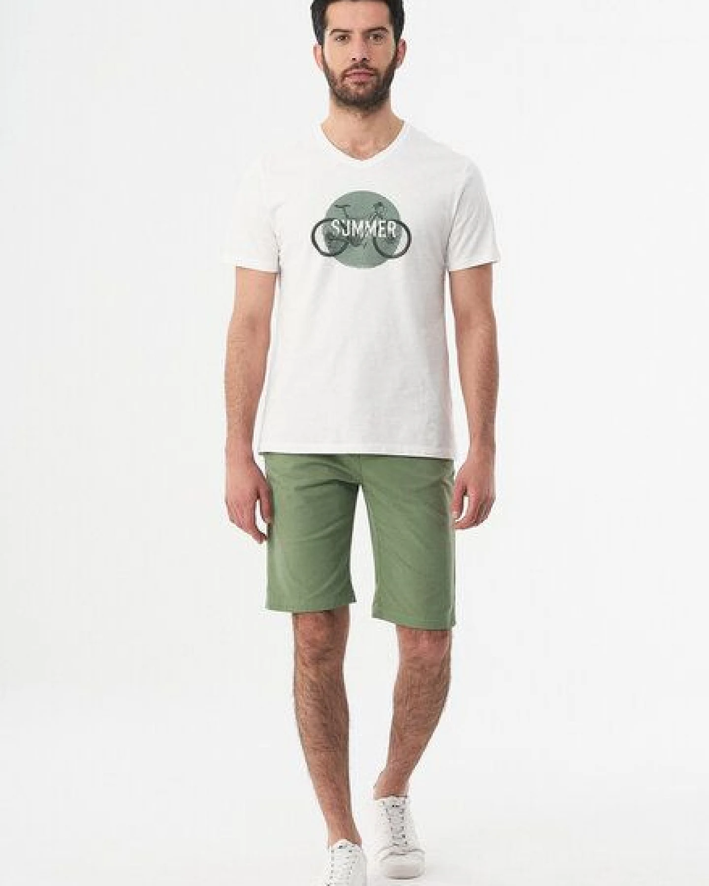 ORGANICATION T-Shirt aus Bio-Baumwolle mit Fahrrad-Print – Ansicht 2