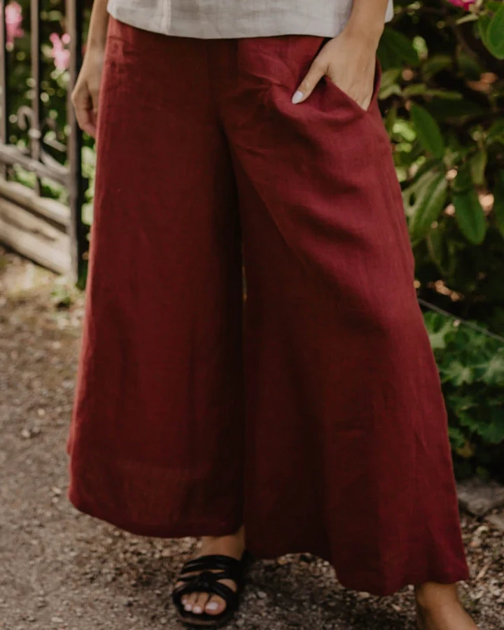 AmourLinen Damen vegan Hose Isabella Terracotta