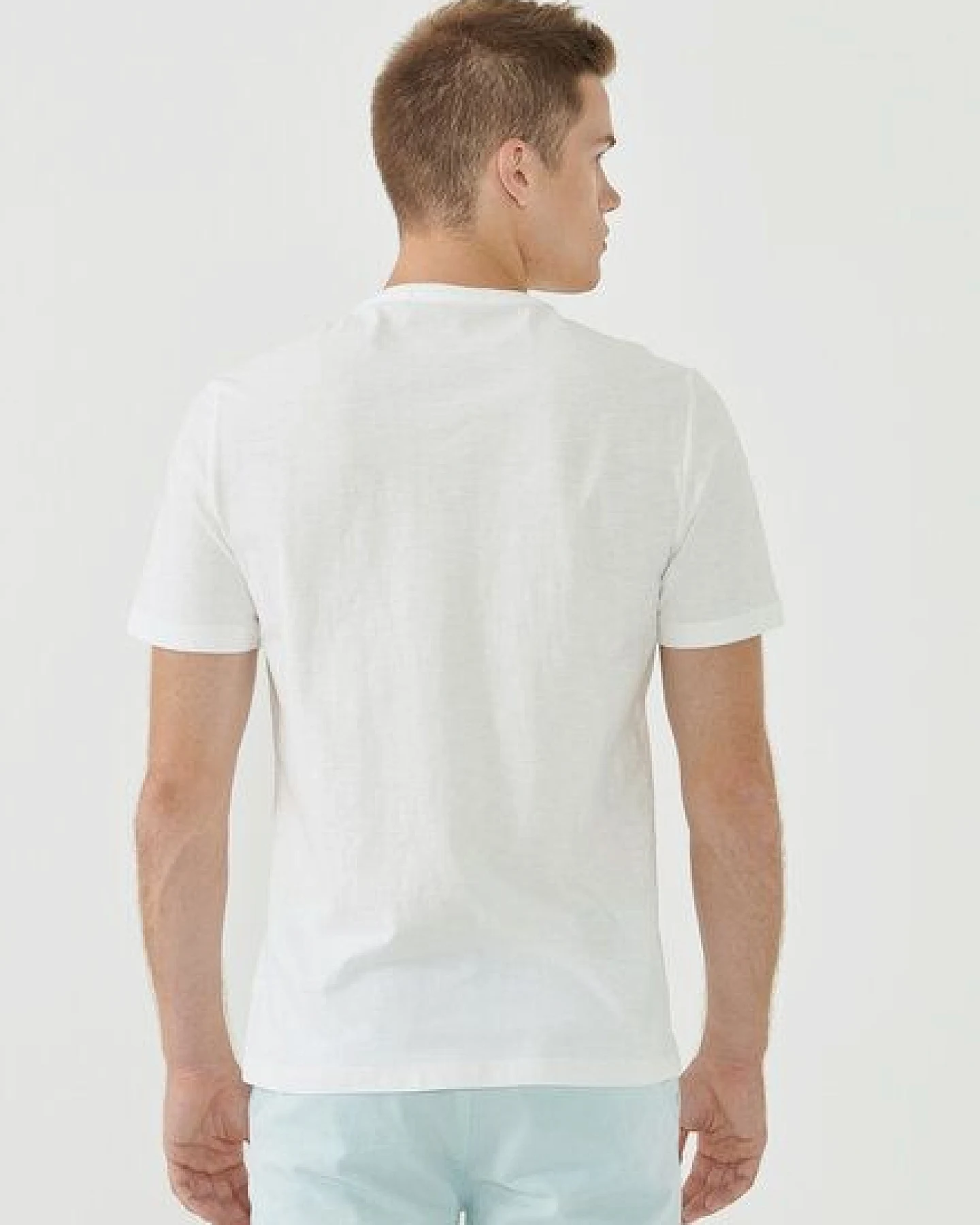 ORGANICATION Basic T-Shirt aus Bio-Baumwolle mit V-Ausschnitt – Ansicht 4