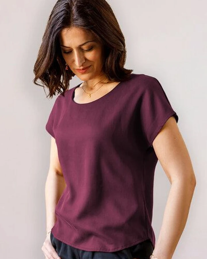 l'amour est bleu Kurzarmbluse aus Tencel