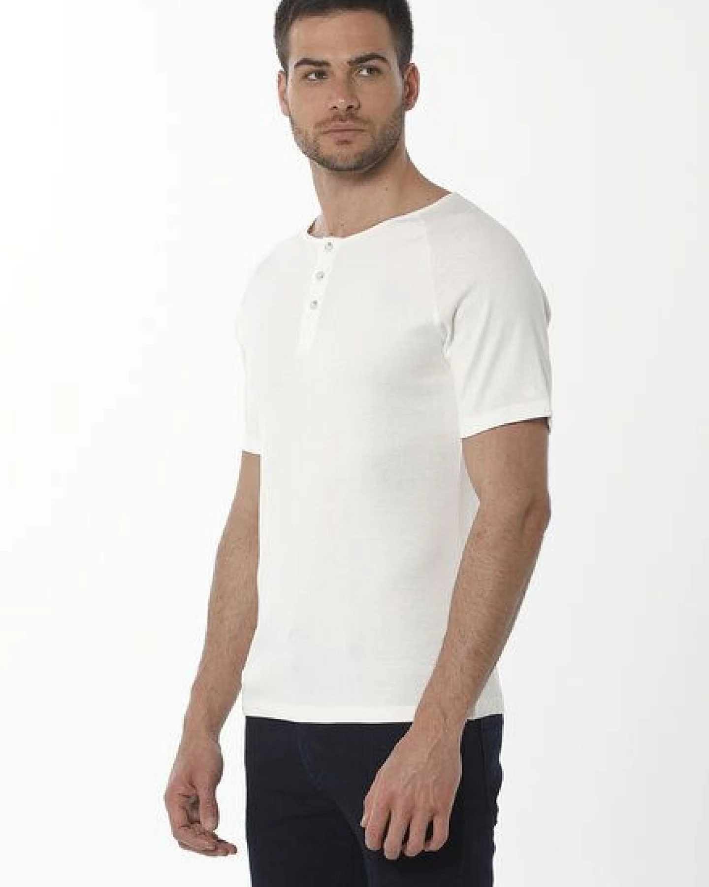 ORGANICATION Henley-Shirt aus Bio-Baumwolle mit Raglanärmeln – Ansicht 3