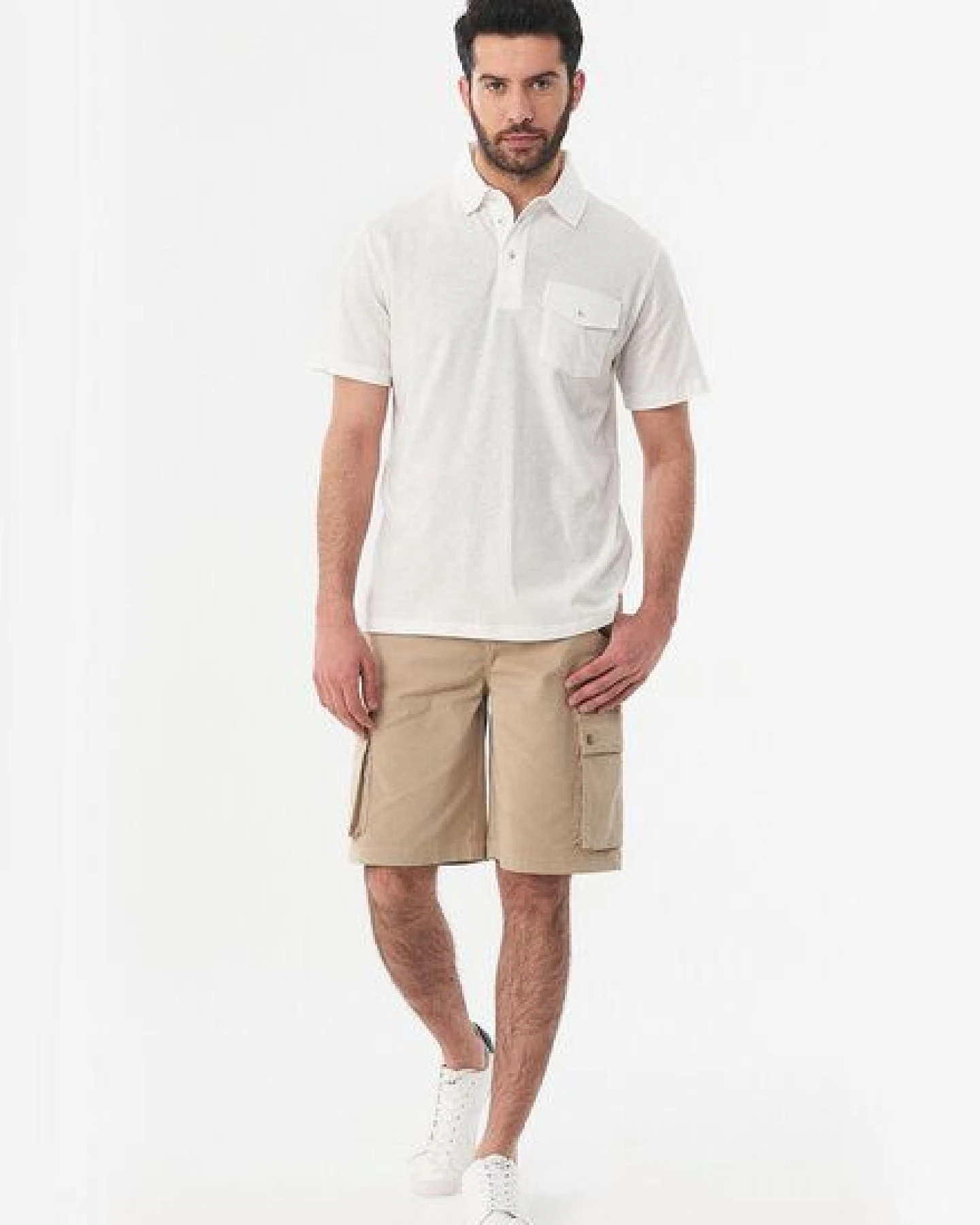 ORGANICATION Poloshirt aus Leinengemisch mit Brusttasche – Ansicht 2