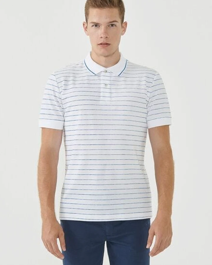 ORGANICATION Gestreiftes Poloshirt aus Bio-Baumwolle