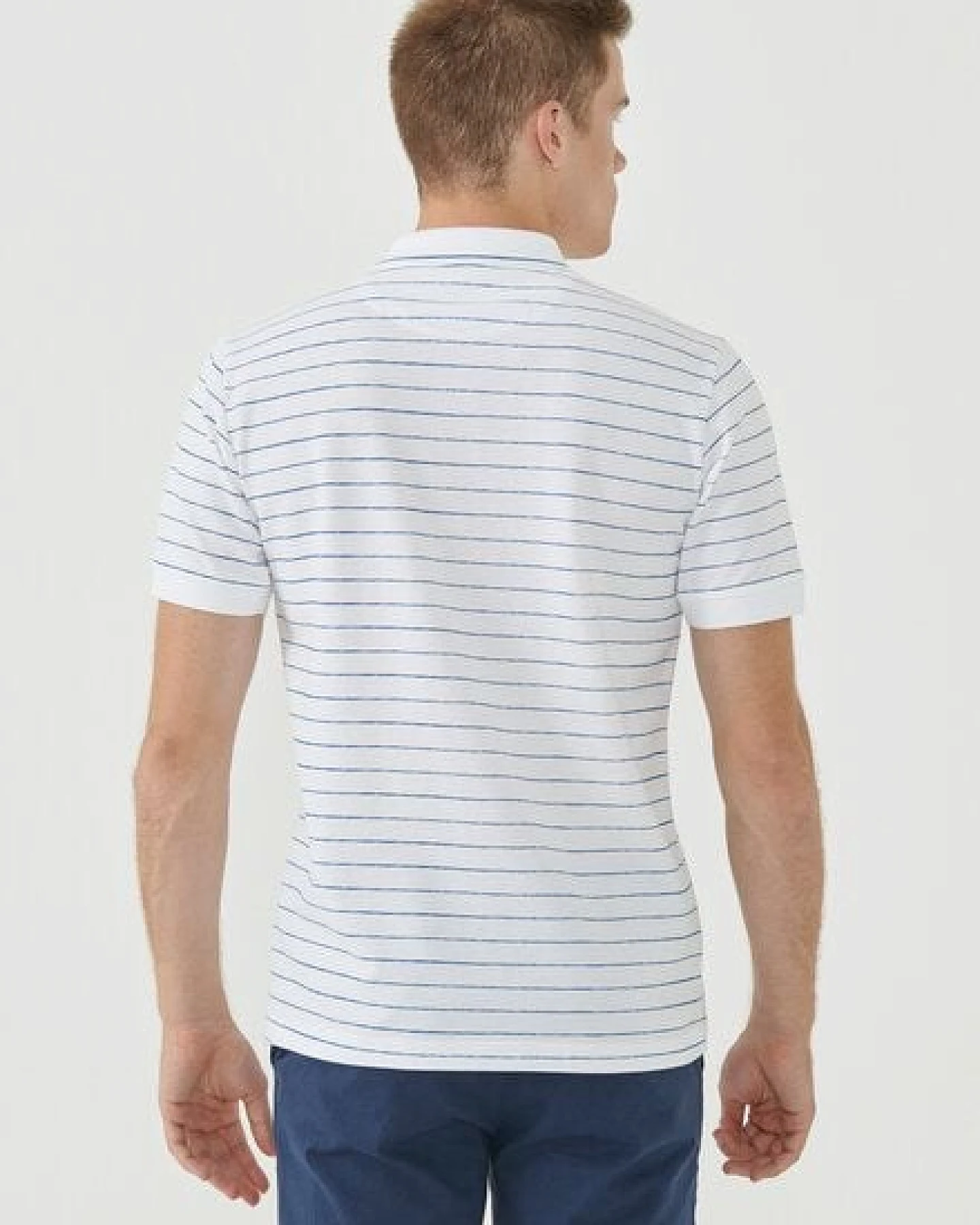 ORGANICATION Gestreiftes Poloshirt aus Bio-Baumwolle – Ansicht 4