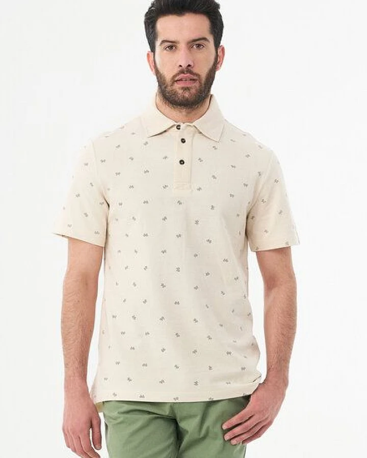 ORGANICATION Poloshirt aus Bio-Baumwolle mit Allover-Print