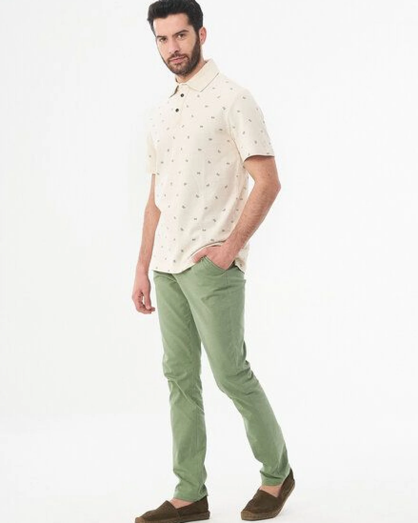 ORGANICATION Poloshirt aus Bio-Baumwolle mit Allover-Print – Ansicht 3