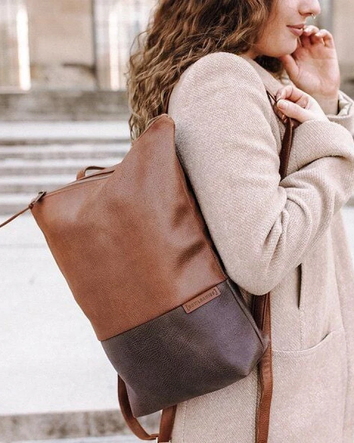 BOWLEANIES TASCHEN City Rucksack aus Lederfaserstoff