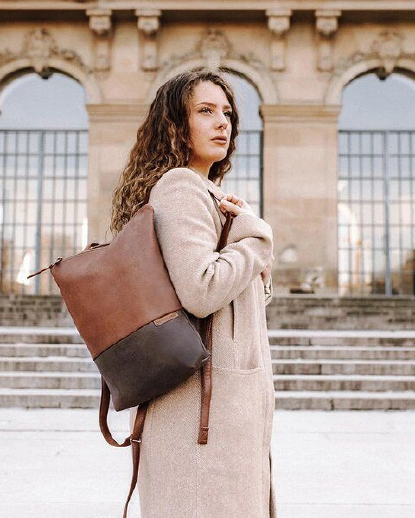 BOWLEANIES TASCHEN City Rucksack aus Lederfaserstoff – Ansicht 3