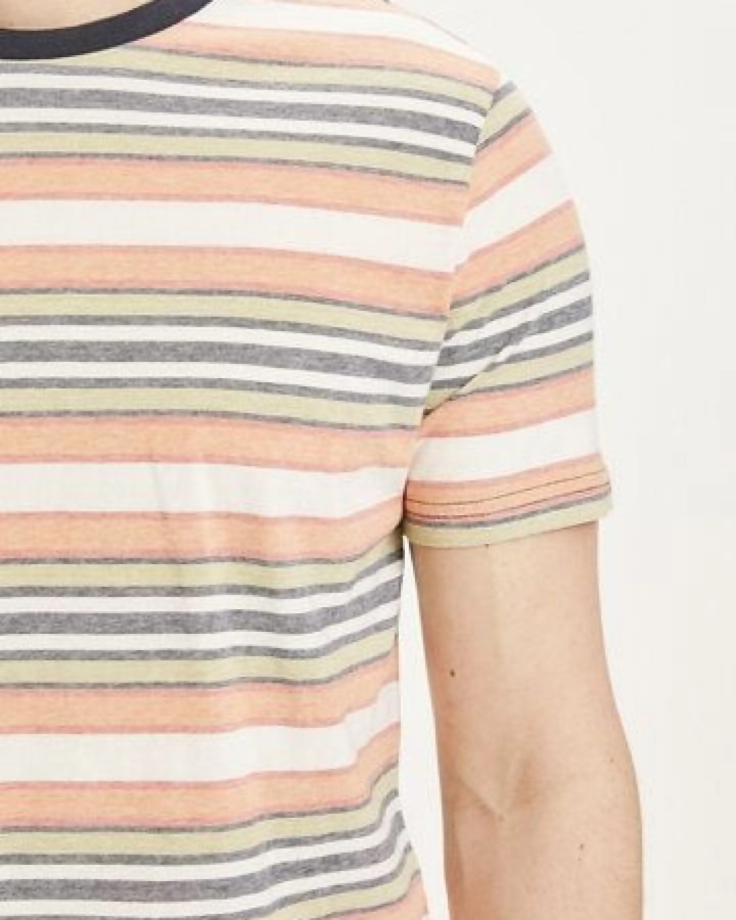 KnowledgeCotton Apparel Herren T-Shirt "ALDER striped tee" - GOTS/Vegan, Abricut Buff – Ansicht 4