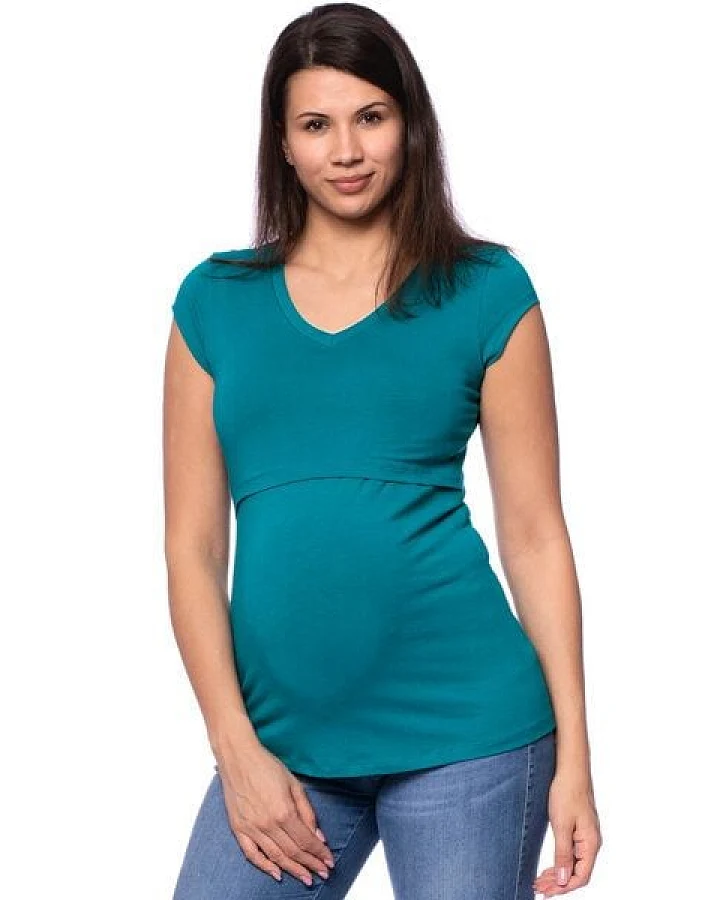 Milchshake 108 BASIC Umstands- und Stillshirt V-Neck mit kurzarm aus weicher Bio-Baumwolle