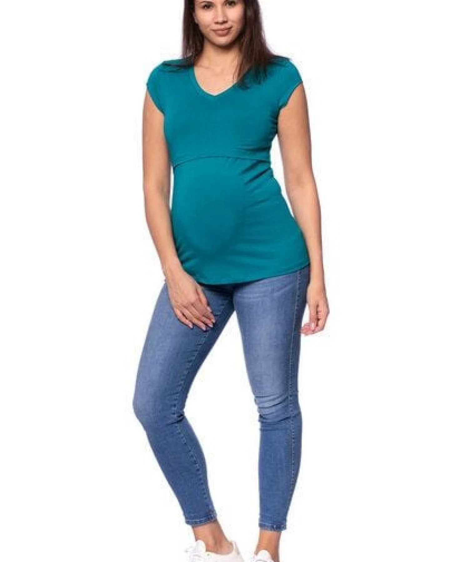 Milchshake 108 BASIC Umstands- und Stillshirt V-Neck mit kurzarm aus weicher Bio-Baumwolle – Ansicht 2