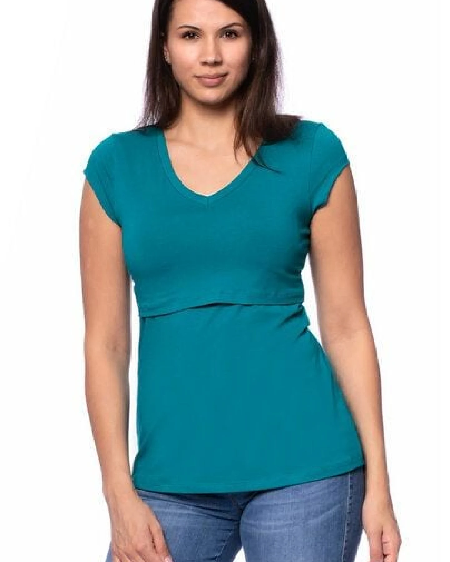 Milchshake 108 BASIC Umstands- und Stillshirt V-Neck mit kurzarm aus weicher Bio-Baumwolle – Ansicht 4