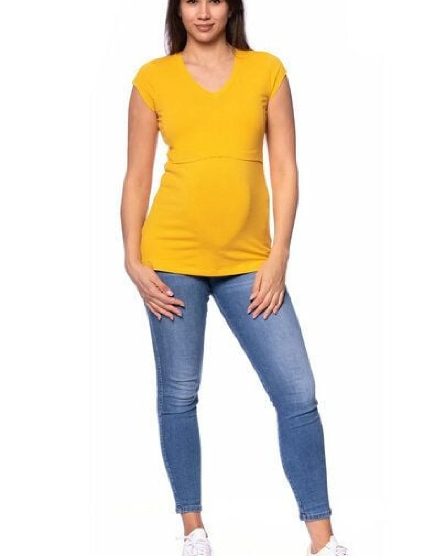 Milchshake 108 BASIC Umstands- und Stillshirt V-Neck mit kurzarm aus weicher Bio-Baumwolle – Ansicht 2